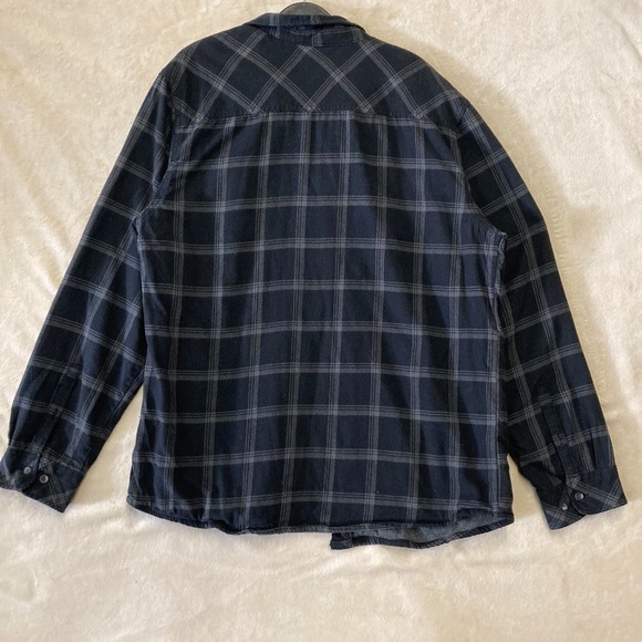 Voyager Heavy Flannel Shirt Jacket Men's XL Thermal Lined Black Plaid Button Up - Picture 8 of 10